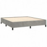 Boxspringbett mit Matratze Hellgrau 180x200 cm Samt