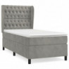 Boxspringbett mit Matratze Hellgrau 90x200 cm Samt