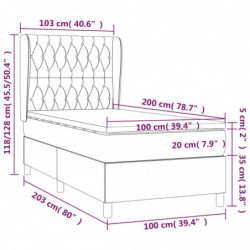 Boxspringbett mit Matratze Rosa 100x200 cm Samt