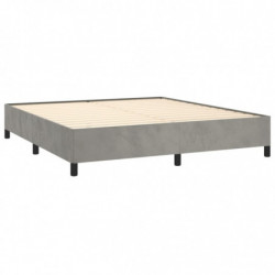 Boxspringbett mit Matratze Hellgrau 180x200 cm Samt