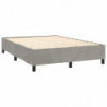 Boxspringbett mit Matratze Hellgrau 140x190 cm Samt