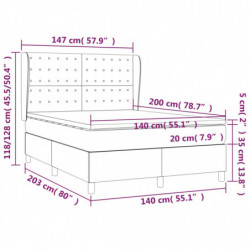 Boxspringbett mit Matratze Dunkelgrau 140x200 cm Samt