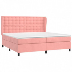 Boxspringbett mit Matratze Rosa 200x200 cm Samt