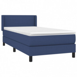 Boxspringbett mit Matratze Blau 80x200 cm Stoff