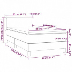 Boxspringbett mit Matratze Blau 80x200 cm Stoff