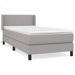 Boxspringbett mit Matratze Hellgrau 90x200 cm Stoff