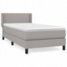 Boxspringbett mit Matratze Hellgrau 90x200 cm Stoff