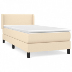 Boxspringbett mit Matratze Creme 140x190 cm Stoff