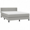 Boxspringbett mit Matratze Hellgrau 140x200 cm Stoff