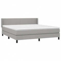 Boxspringbett mit Matratze Hellgrau 160x200 cm Stoff