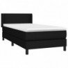 Boxspringbett mit Matratze Schwarz 80x200 cm Stoff