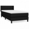 Boxspringbett mit Matratze Schwarz 80x200 cm Stoff