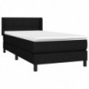 Boxspringbett mit Matratze Schwarz 80x200 cm Stoff