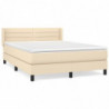 Boxspringbett mit Matratze Creme 140x200 cm Stoff