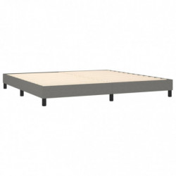 Boxspringbett mit Matratze Dunkelgrau 200x200 cm Stoff