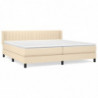 Boxspringbett mit Matratze Creme 200x200 cm Stoff