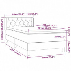 Boxspringbett mit Matratze Hellgrau 80x200 cm Stoff