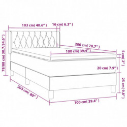 Boxspringbett mit Matratze Dunkelgrau 100x200 cm Stoff