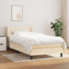 Boxspringbett mit Matratze Creme 90x200 cm Stoff