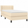 Boxspringbett mit Matratze Creme 90x200 cm Stoff