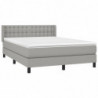 Boxspringbett mit Matratze Hellgrau 140x190 cm Stoff