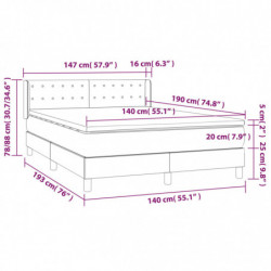 Boxspringbett mit Matratze Hellgrau 140x190 cm Stoff