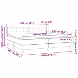 Boxspringbett mit Matratze Hellgrau 200x200 cm Stoff