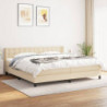 Boxspringbett mit Matratze Creme 200x200 cm Stoff