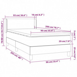 Boxspringbett mit Matratze Schwarz 90x200 cm Stoff