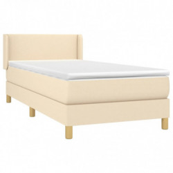 Boxspringbett mit Matratze Creme 90x200 cm Stoff