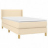 Boxspringbett mit Matratze Creme 100x200 cm Stoff