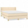 Boxspringbett mit Matratze Creme 140x200 cm Stoff