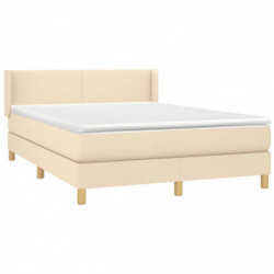 Boxspringbett mit Matratze Creme 140x200 cm Stoff