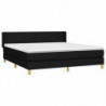 Boxspringbett mit Matratze Schwarz 160x200 cm Stoff