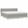 Boxspringbett mit Matratze Hellgrau 180x200 cm Stoff