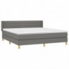 Boxspringbett mit Matratze Dunkelgrau 180x200 cm Stoff