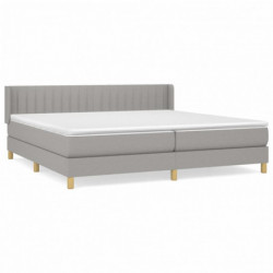 Boxspringbett mit Matratze Hellgrau 200x200 cm Stoff