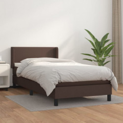Boxspringbett mit Matratze Braun 80x200 cm Kunstleder