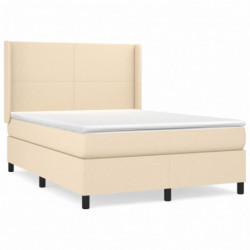 Boxspringbett mit Matratze Creme 140x200 cm Stoff