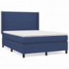 Boxspringbett mit Matratze Blau 140x200 cm Stoff