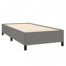 Boxspringbett mit Matratze Dunkelgrau 90x200 cm Stoff