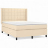 Boxspringbett mit Matratze Creme 140x190 cm Stoff