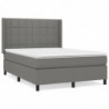 Boxspringbett mit Matratze Dunkelgrau 140x200 cm Stoff