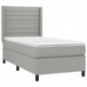 Boxspringbett mit Matratze Hellgrau 100x200 cm Stoff