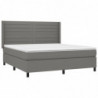 Boxspringbett mit Matratze Dunkelgrau 180x200 cm Stoff