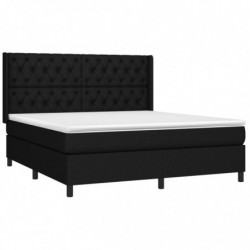 Boxspringbett mit Matratze Schwarz 160x200 cm Stoff