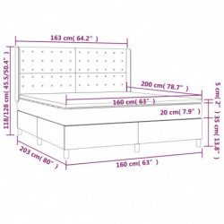 Boxspringbett mit Matratze Schwarz 160x200 cm Stoff