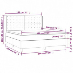 Boxspringbett mit Matratze Hellgrau 180x200 cm Stoff