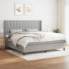 Boxspringbett mit Matratze Hellgrau 200x200 cm Stoff