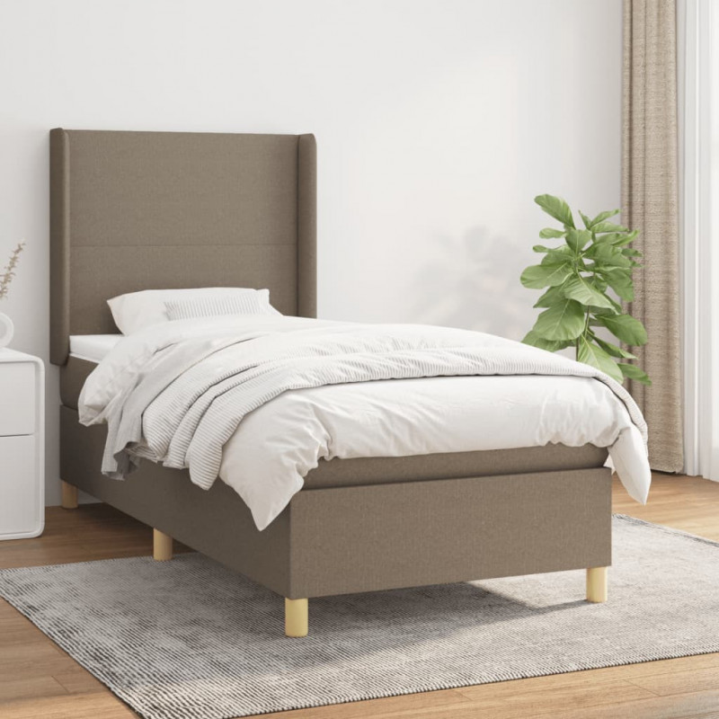 Boxspringbett mit Matratze Taupe 80x200 cm Stoff